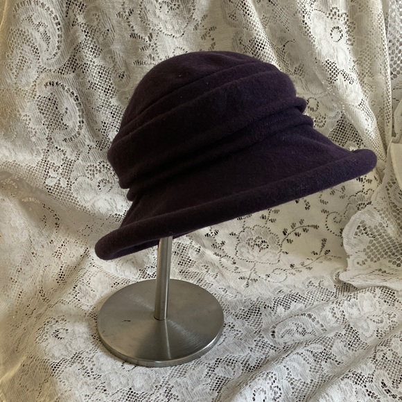 Parkhurst Accessories - Parkhurst Deep Plum Wool Cloche Hat
